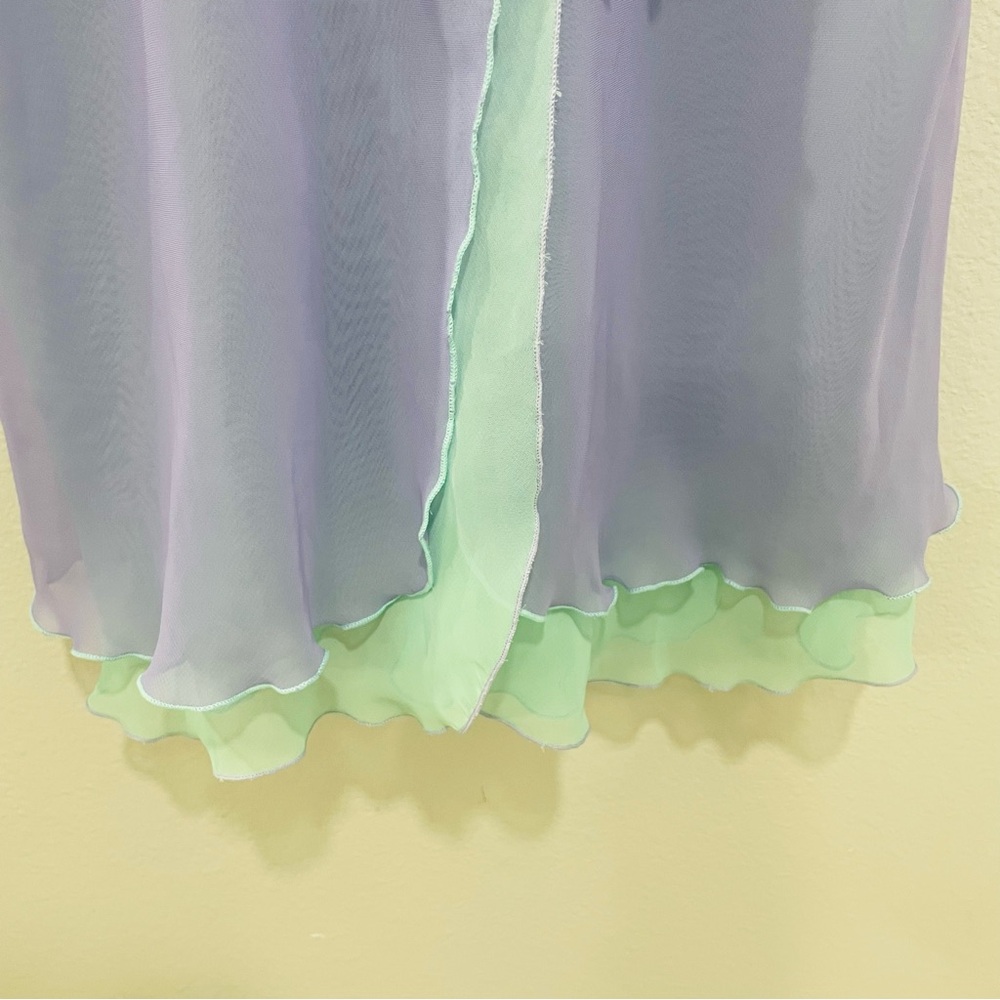 Private Luxuries Lavender & Teal Chiffon Fairy Babydoll Camisole Womens Size M - Picture 6 of 10